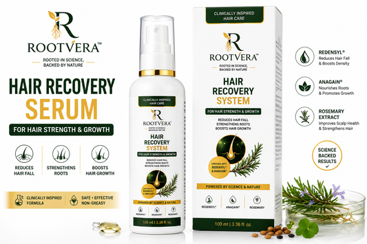 ROOTVERA HAIR REGROWTH SERUM |3% Redensyl + 4%  Anagain + Rosemary | Overnight scalp spray for hair fall | 100 ml